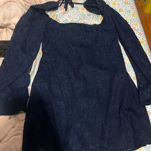 long sleeve mini navy dress size 8